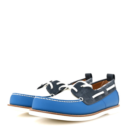 Louis Vuitton Mat Calfskin Mens Rubber America's Cup Marine Boat Shoe Pacific Blue 4 of 7