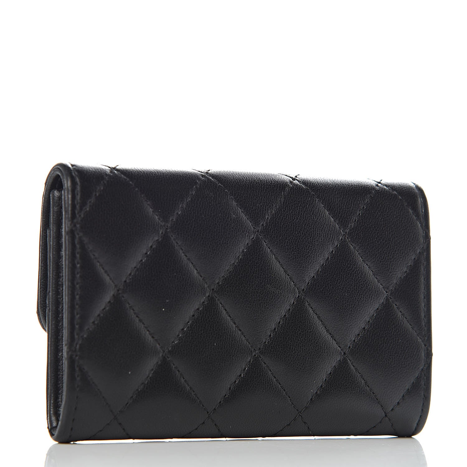 Chanel Lambskin Quilted Flap Card Holder Black 3 of 9