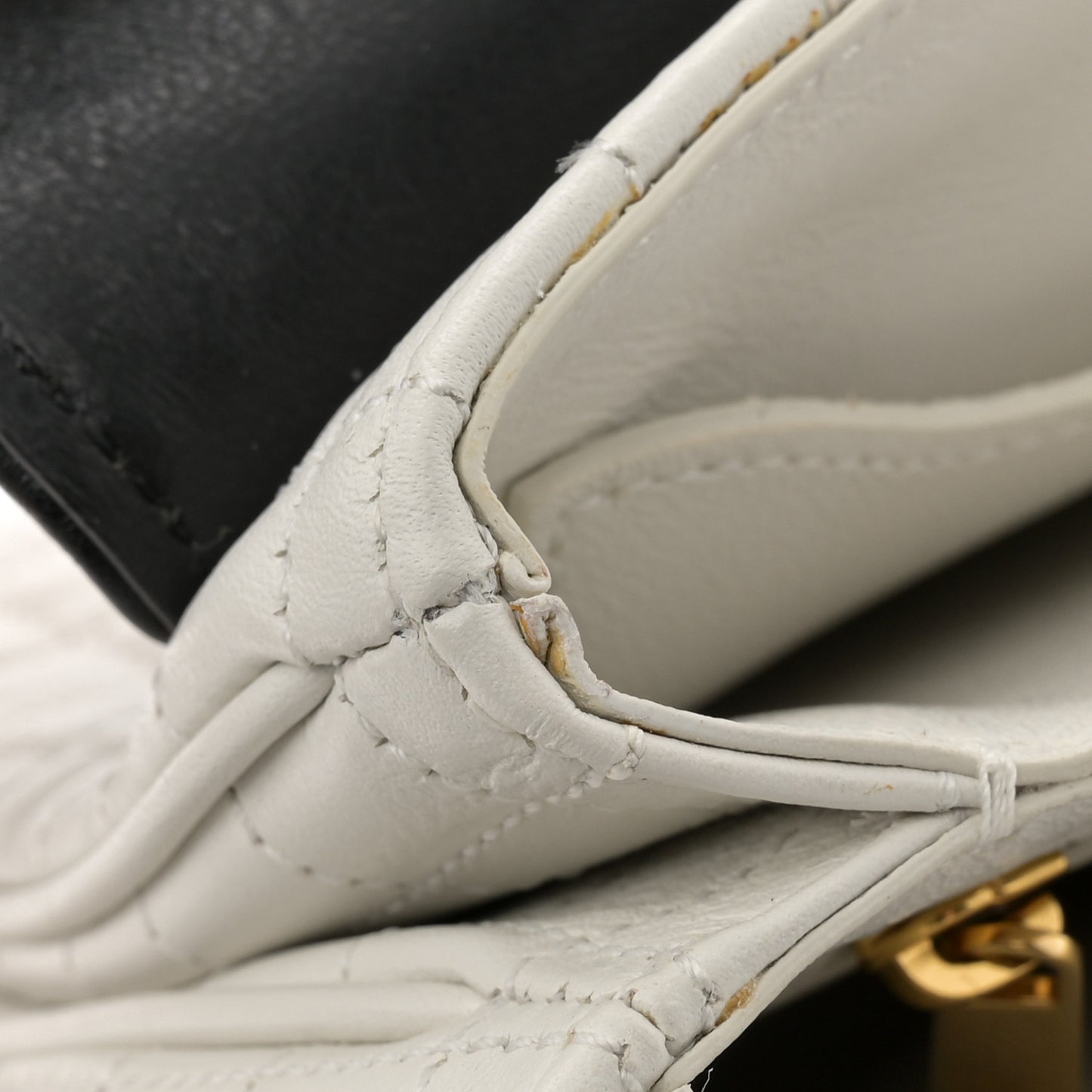 Calfskin Quilted Medium C Bag Black White