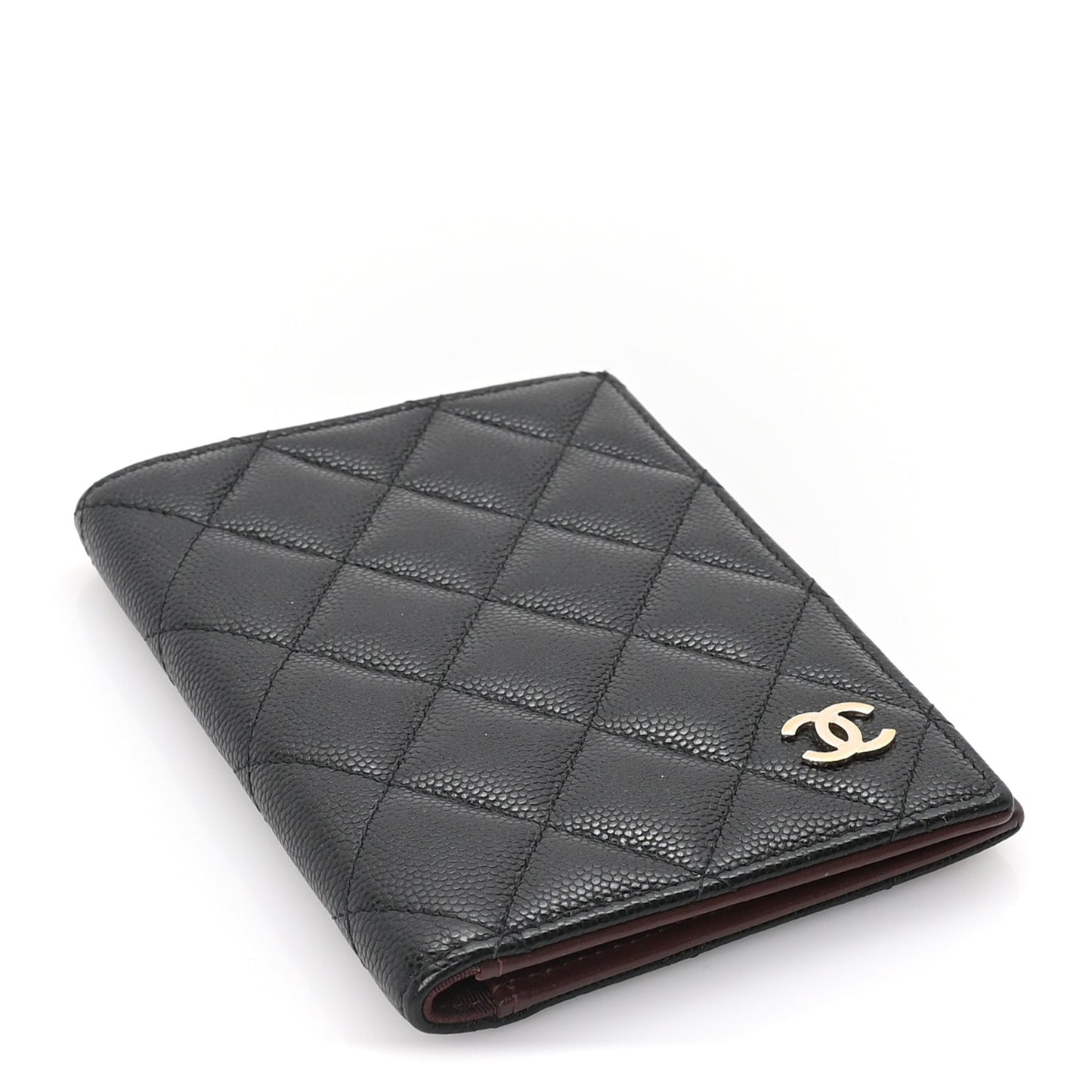 Caviar Quilted Passport Holder  Black