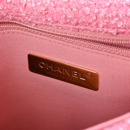 Chanel Tweed Quilted Medium  19 Flap Pink 5 of 9