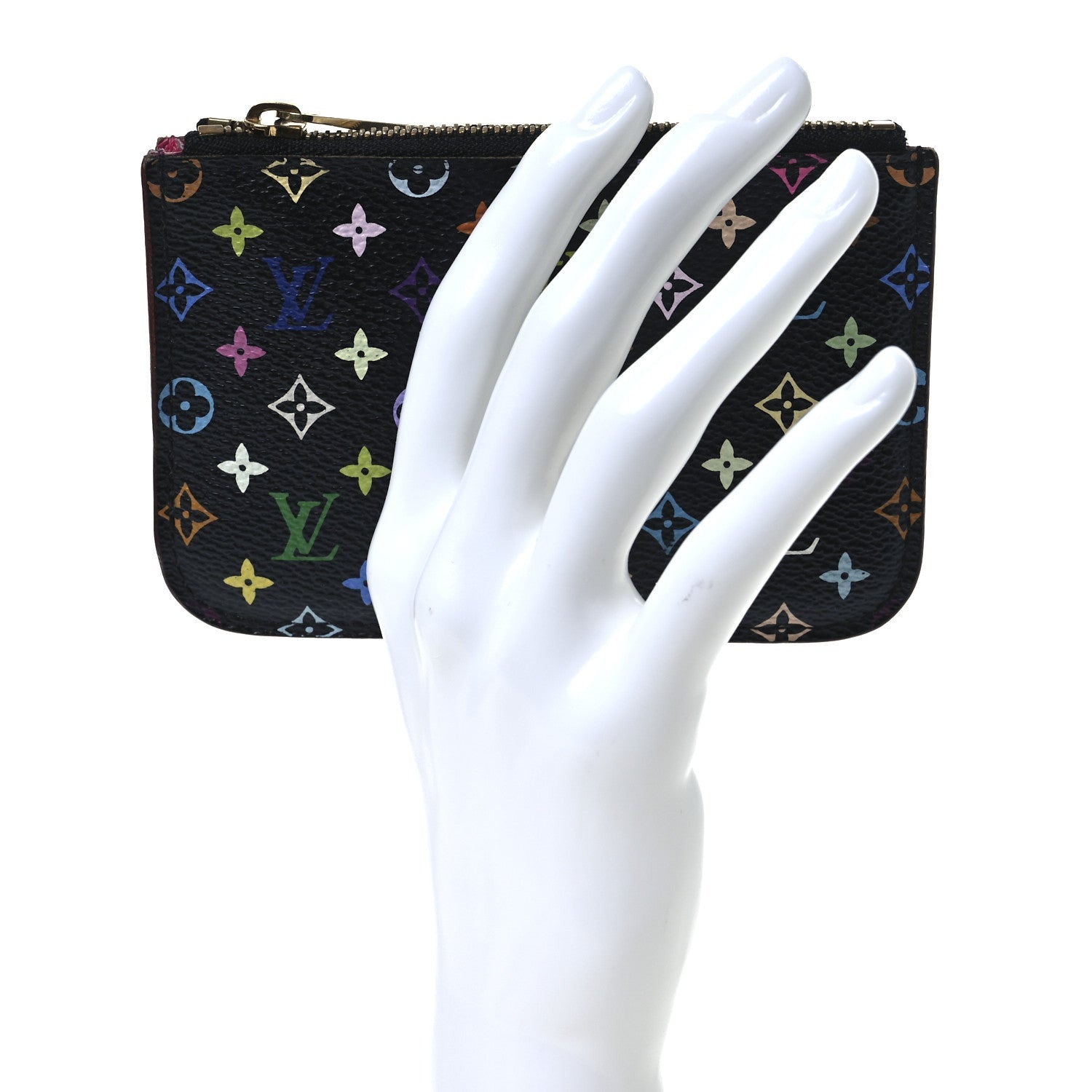 Louis Vuitton Monogram Multicolor Key Pouch Black Grenade 2 of 7