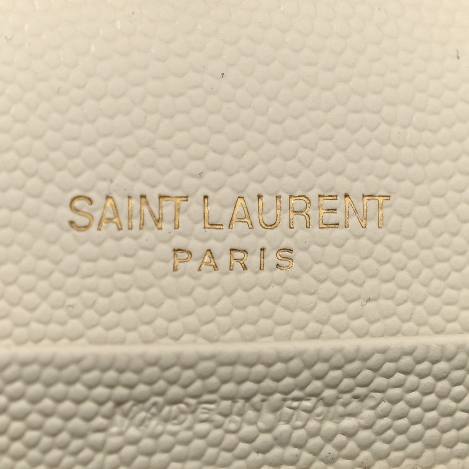 Saint Laurent Grain De Poudre Matelasse Chevron Monogram Chain Wallet Crema Soft 8 of 14
