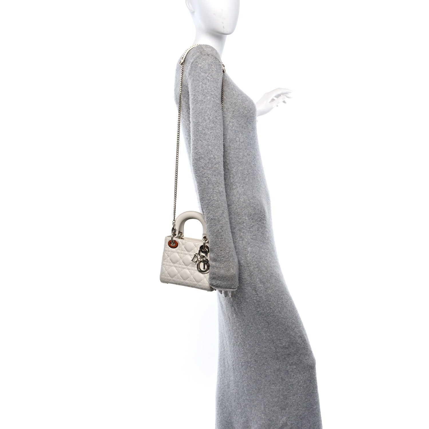 Christian Dior Lambskin Cannage Mini Lady Dior White 2 of 10