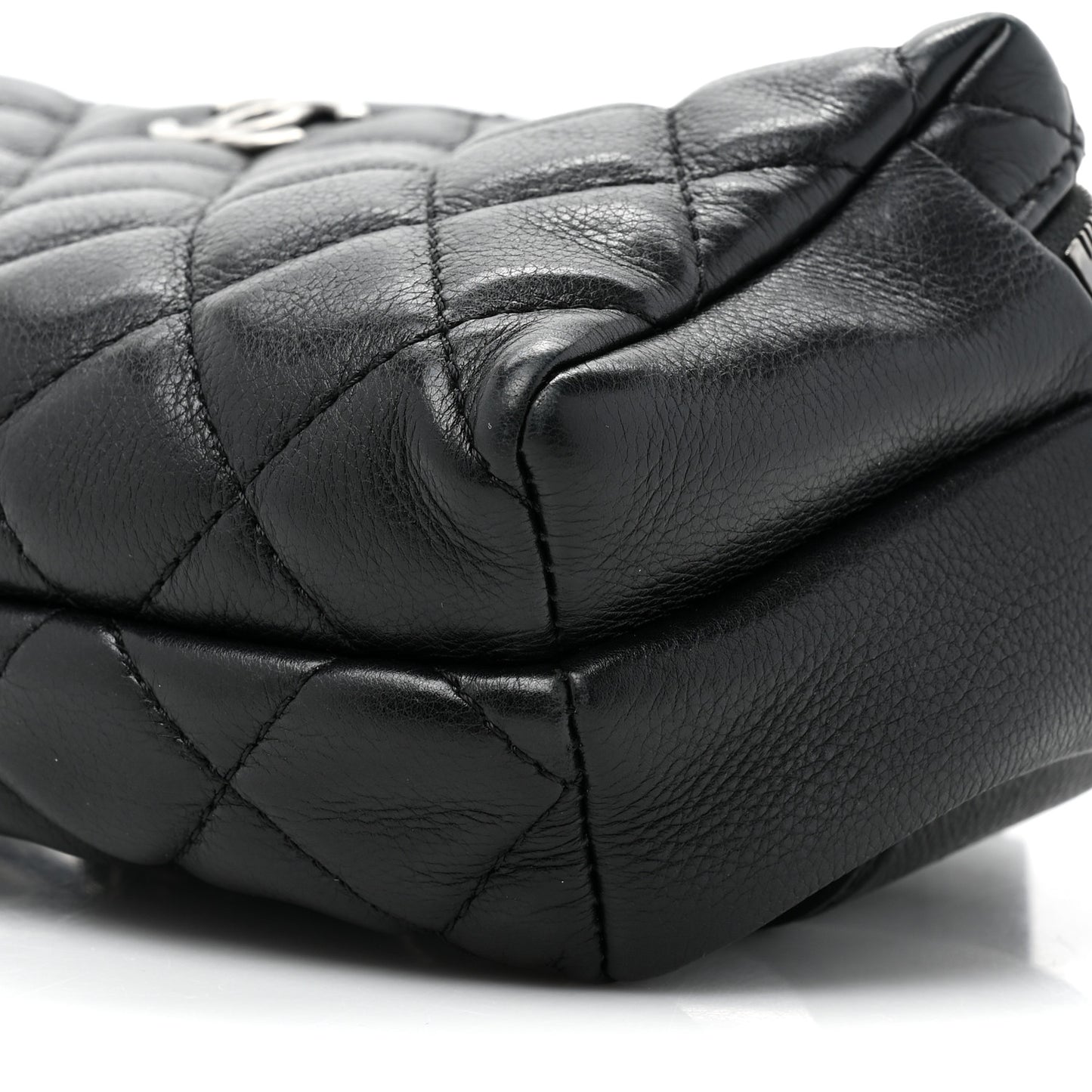 Calfskin Quilted Waist Bag Black