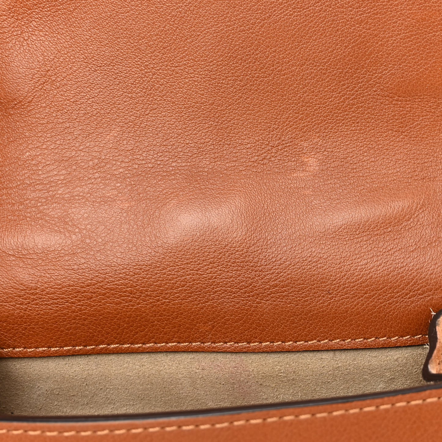 Calfskin Suede Small Nile Bracelet Bag Caramel