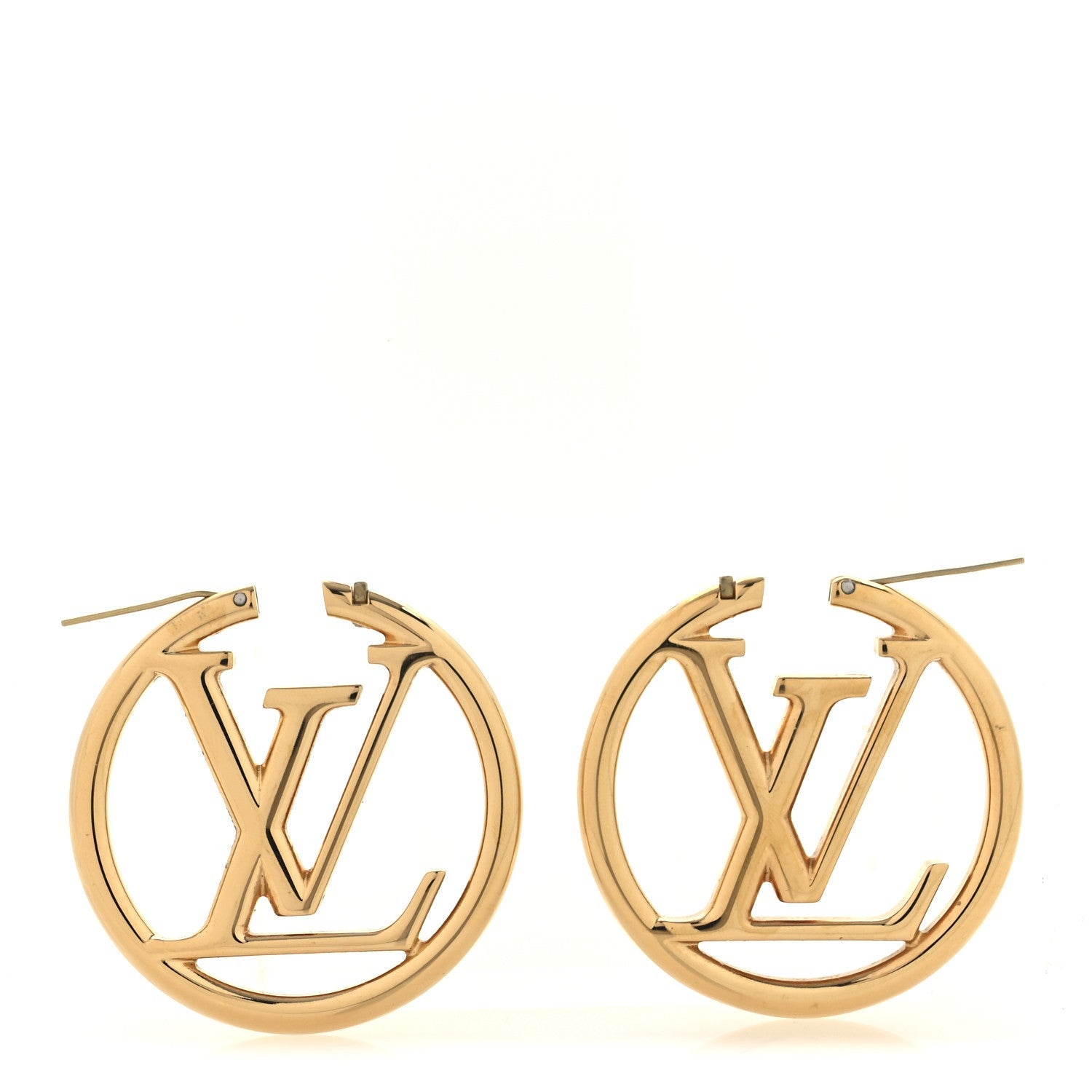 Louis Vuitton Metal Louise Hoop Earrings Gold 3 of 4