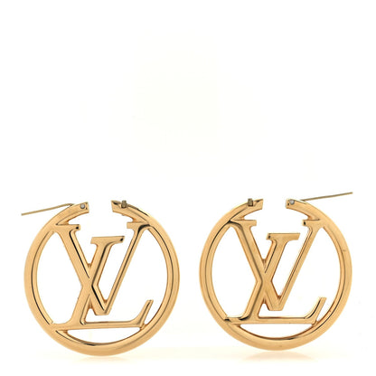 Louis Vuitton Metal Louise Hoop Earrings Gold 3 of 4