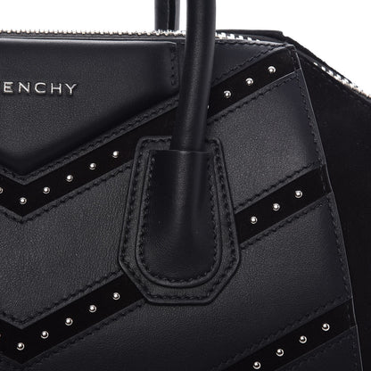 Givenchy Calfskin Suede Small Studded Chevron Antigona Black 11 of 11