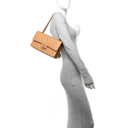 Chanel Caviar Quilted Medium Double Flap Beige 2 of 14