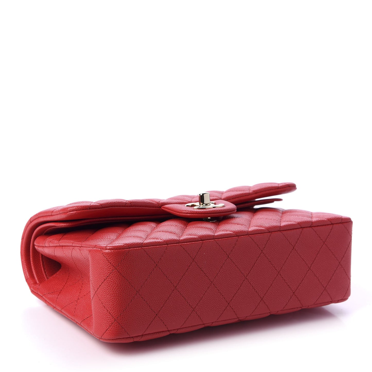 Caviar Quilted Small Double Flap Red