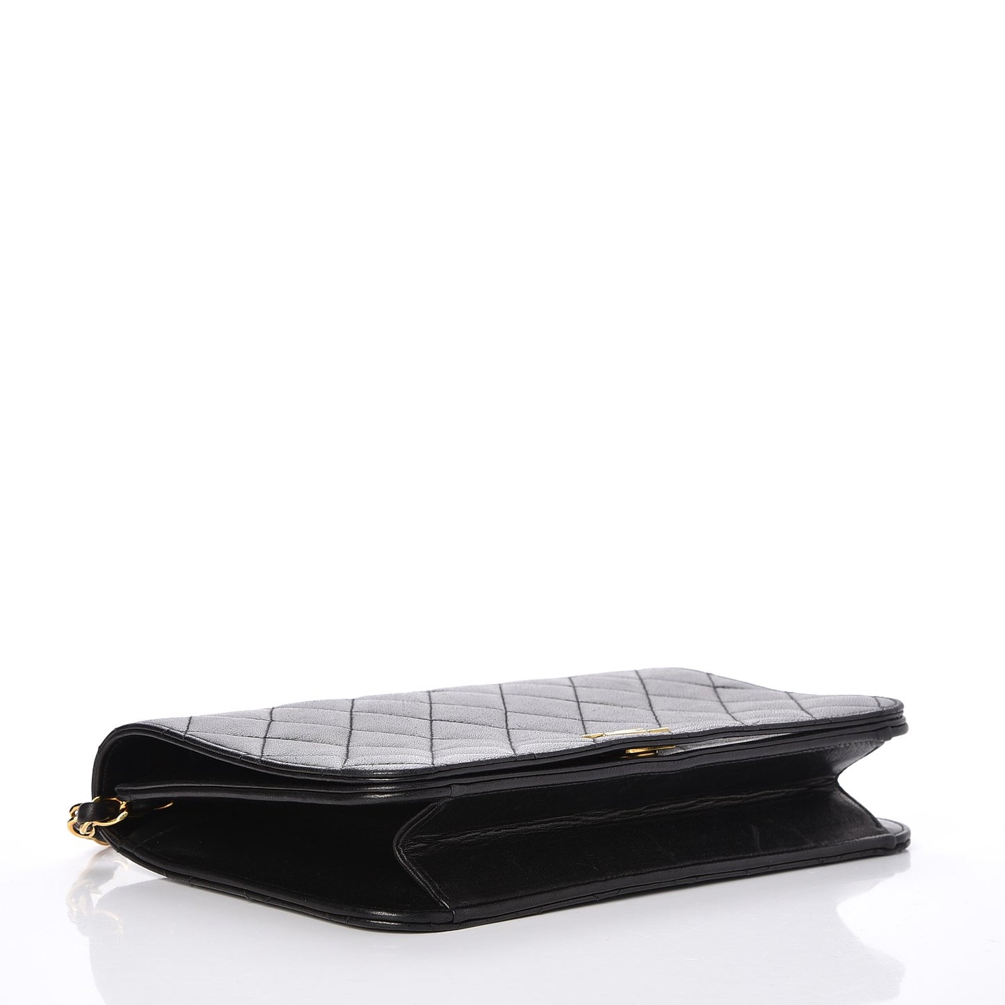 Lambskin Quilted Small Single Flap Black