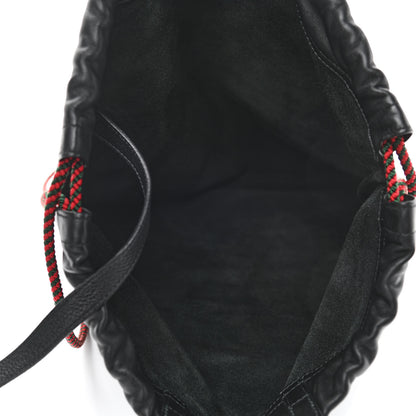 Gucci Calfskin Logo Drawstring Backpack Black 6 of 11