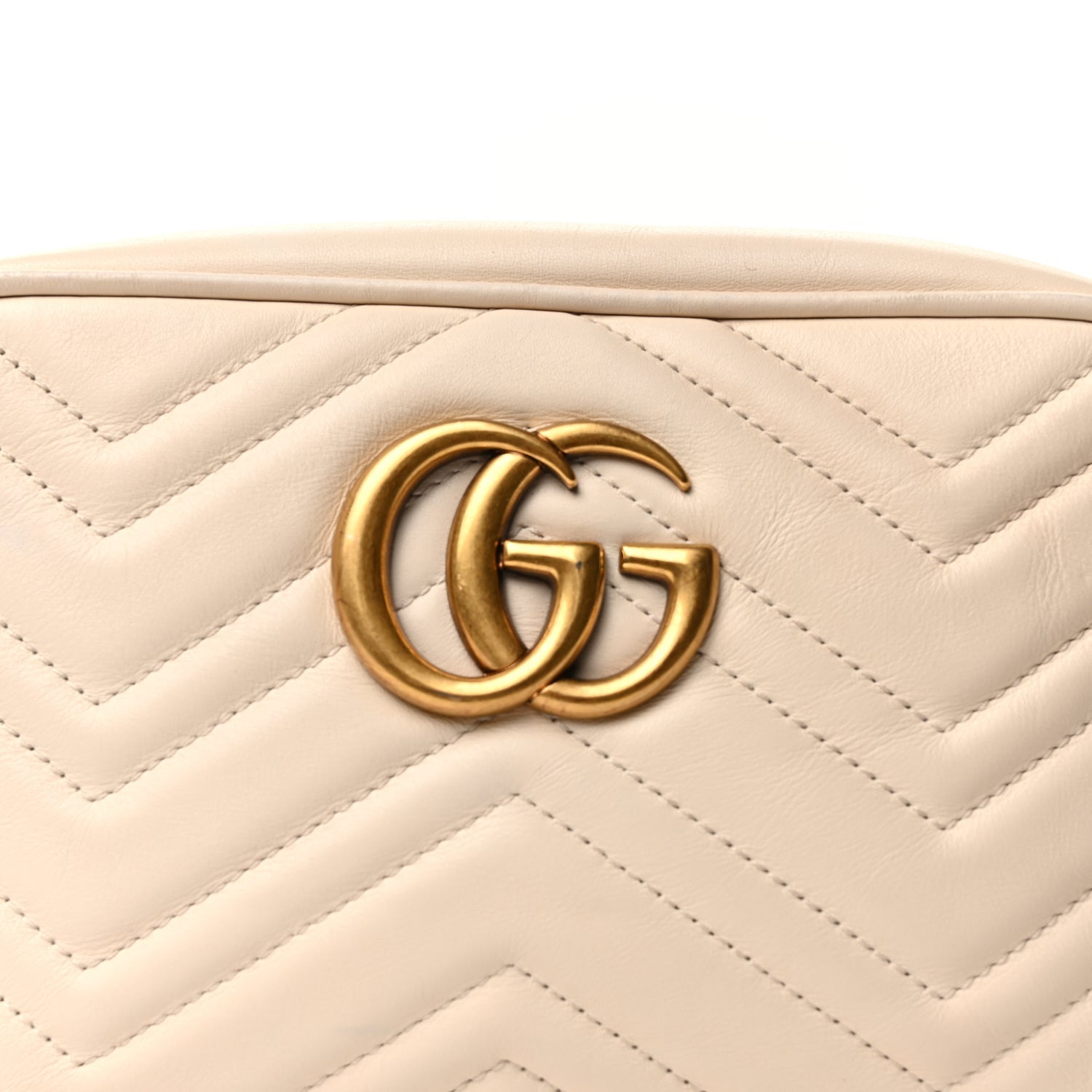 Gucci Calfskin Matelasse Small GG Marmont Chain Shoulder Bag White 6 of 8