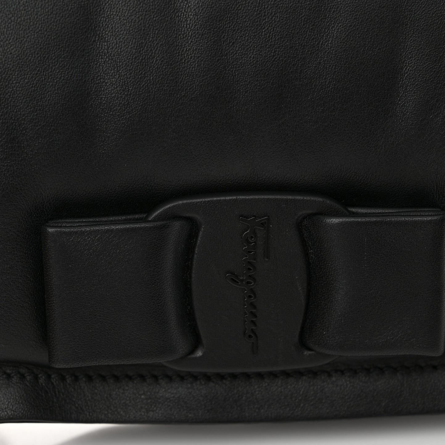 Calfskin Mini Viva Bow Shoulder Bag Black