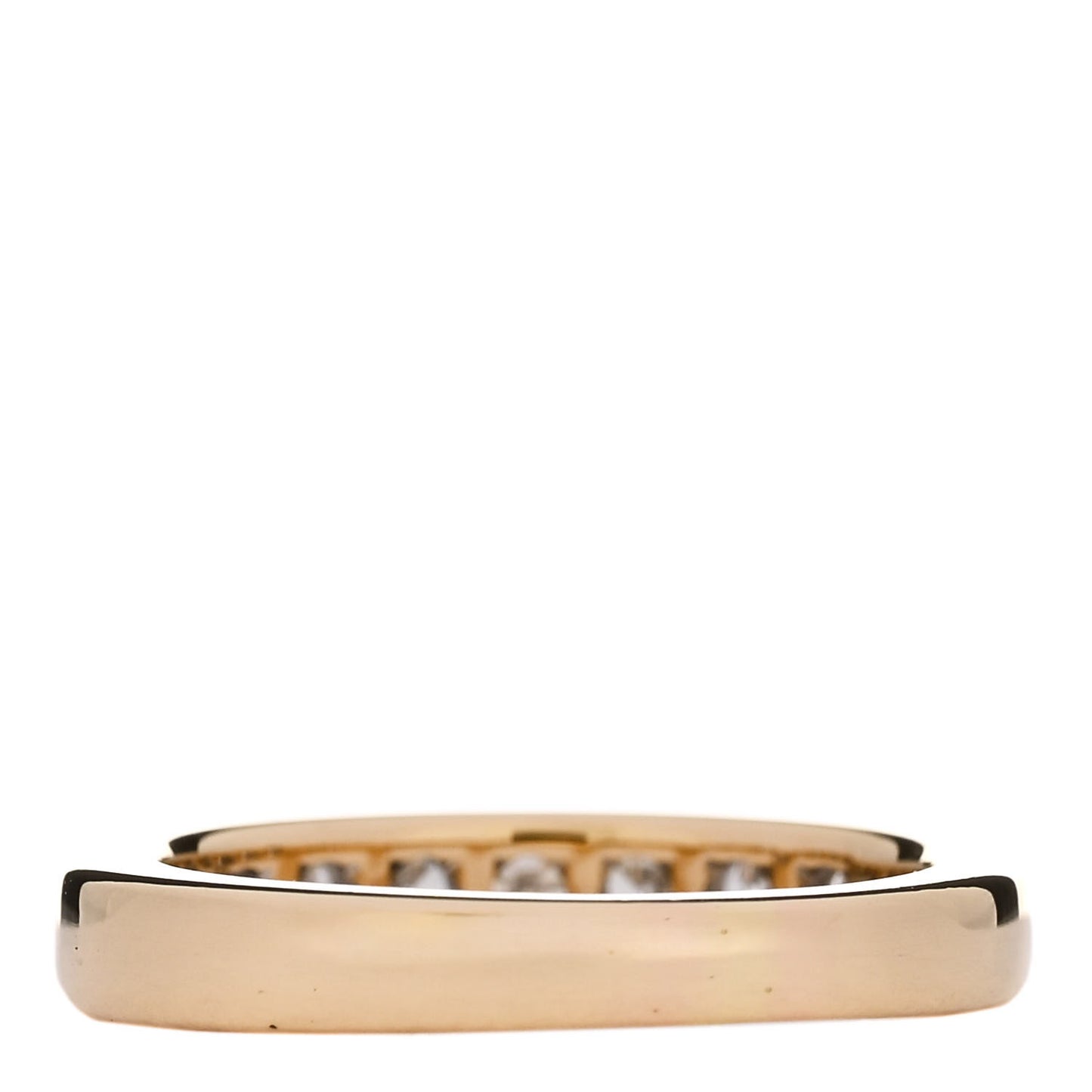 18K Yellow Gold 3mm Half Circle Channel-Set Band Ring 43 2.75