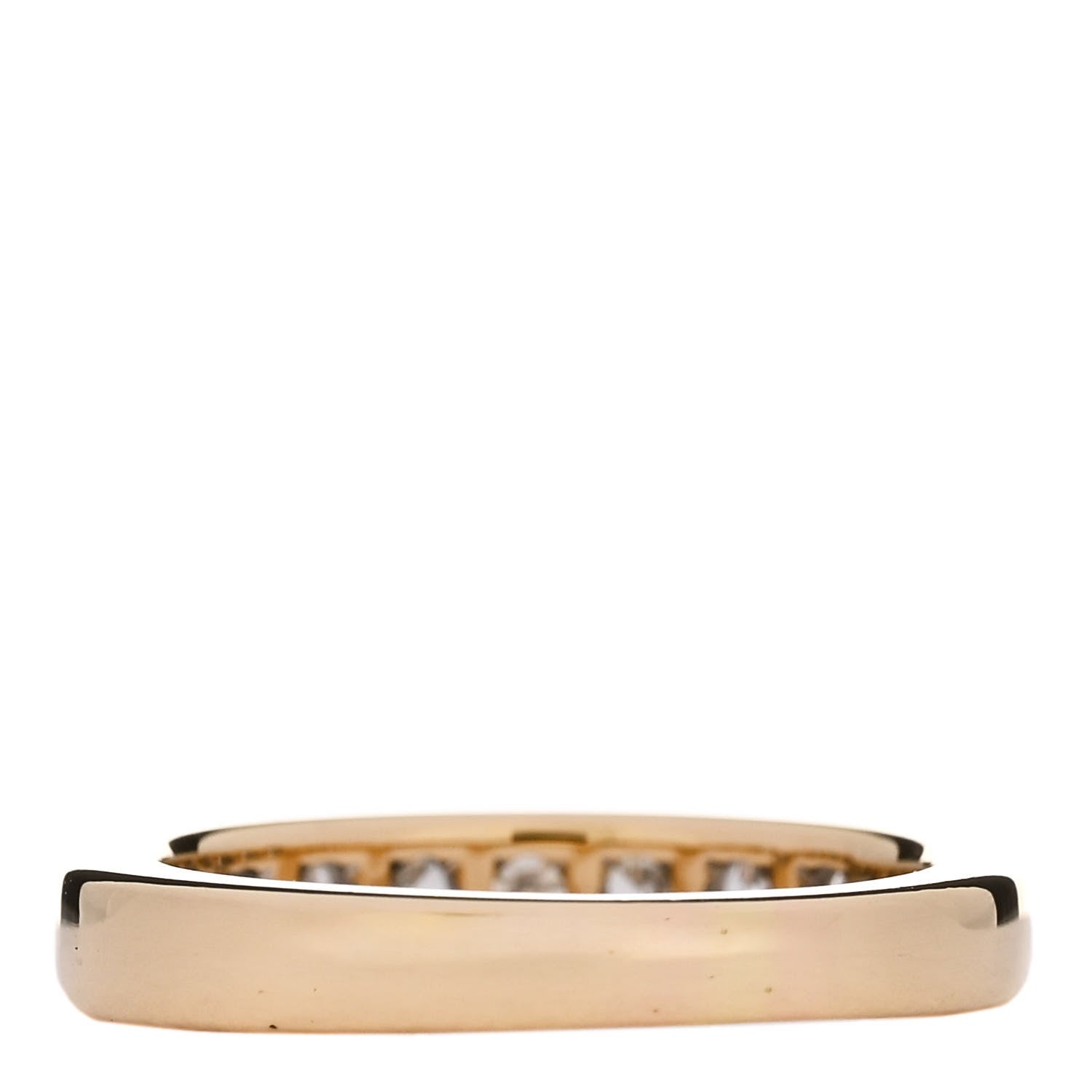 Tiffany 18K Yellow Gold 3mm Half Circle Channel-Set Band Ring 43 2.75 3 of 5