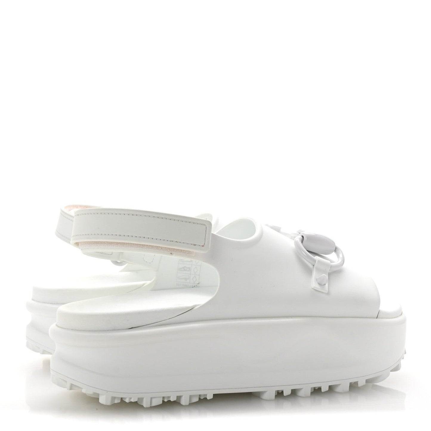 Soft Rubber Horsebit Touch Womens Strapped Sandals 37 Great White