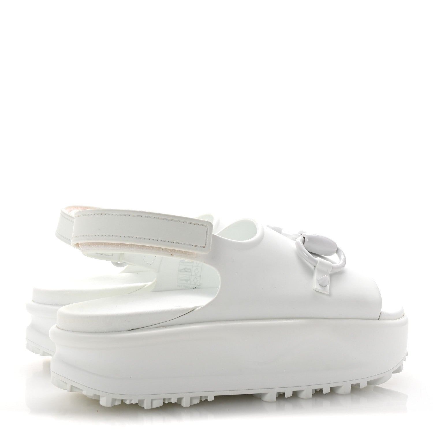 Gucci Soft Rubber Horsebit Touch Womens Strapped Sandals 37 Great White 5 of 7