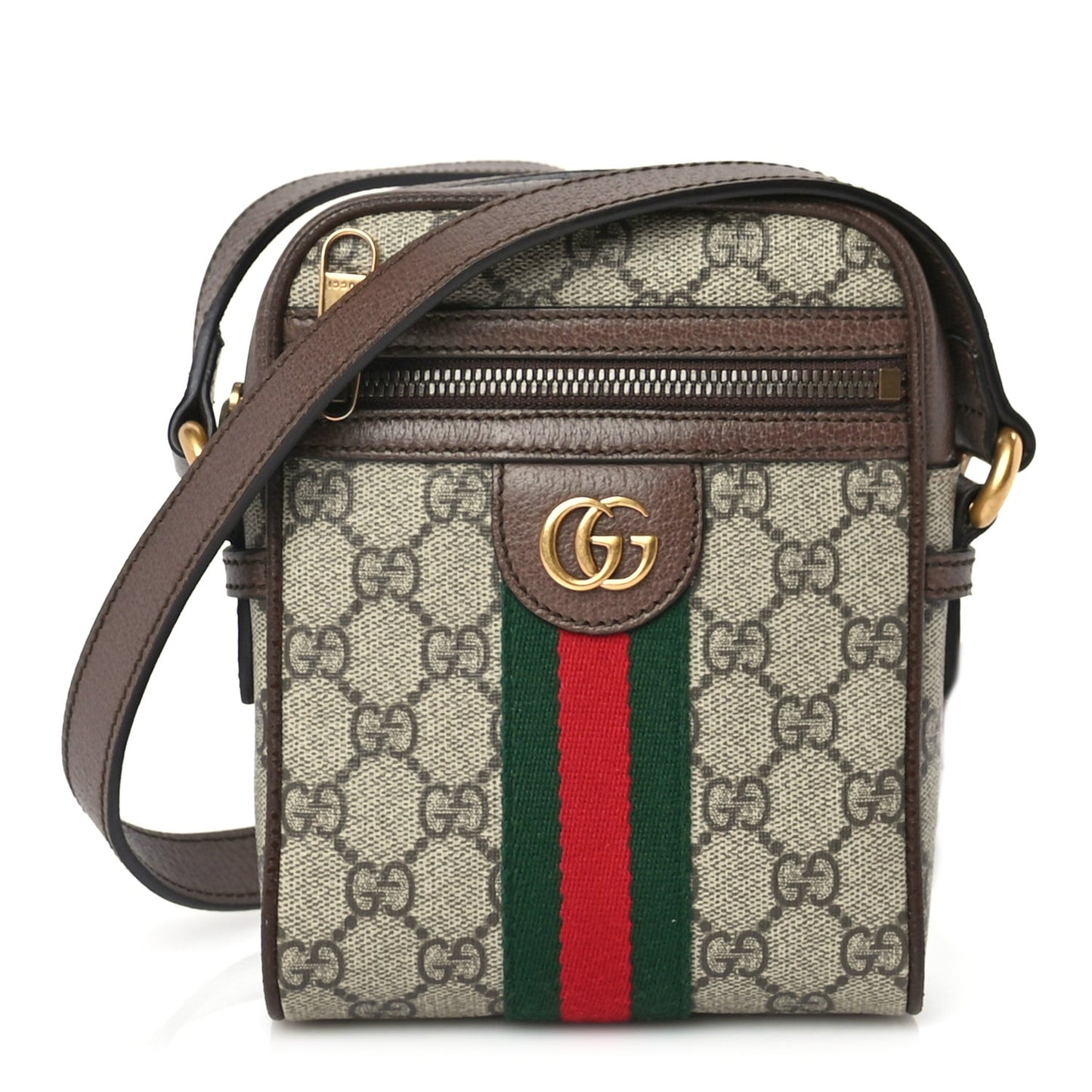 GG Supreme Monogram Web Mini Ophidia Messenger Brown