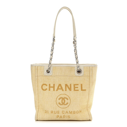 Chanel Canvas Mini Deauville Tote Light Yellow 1 of 15