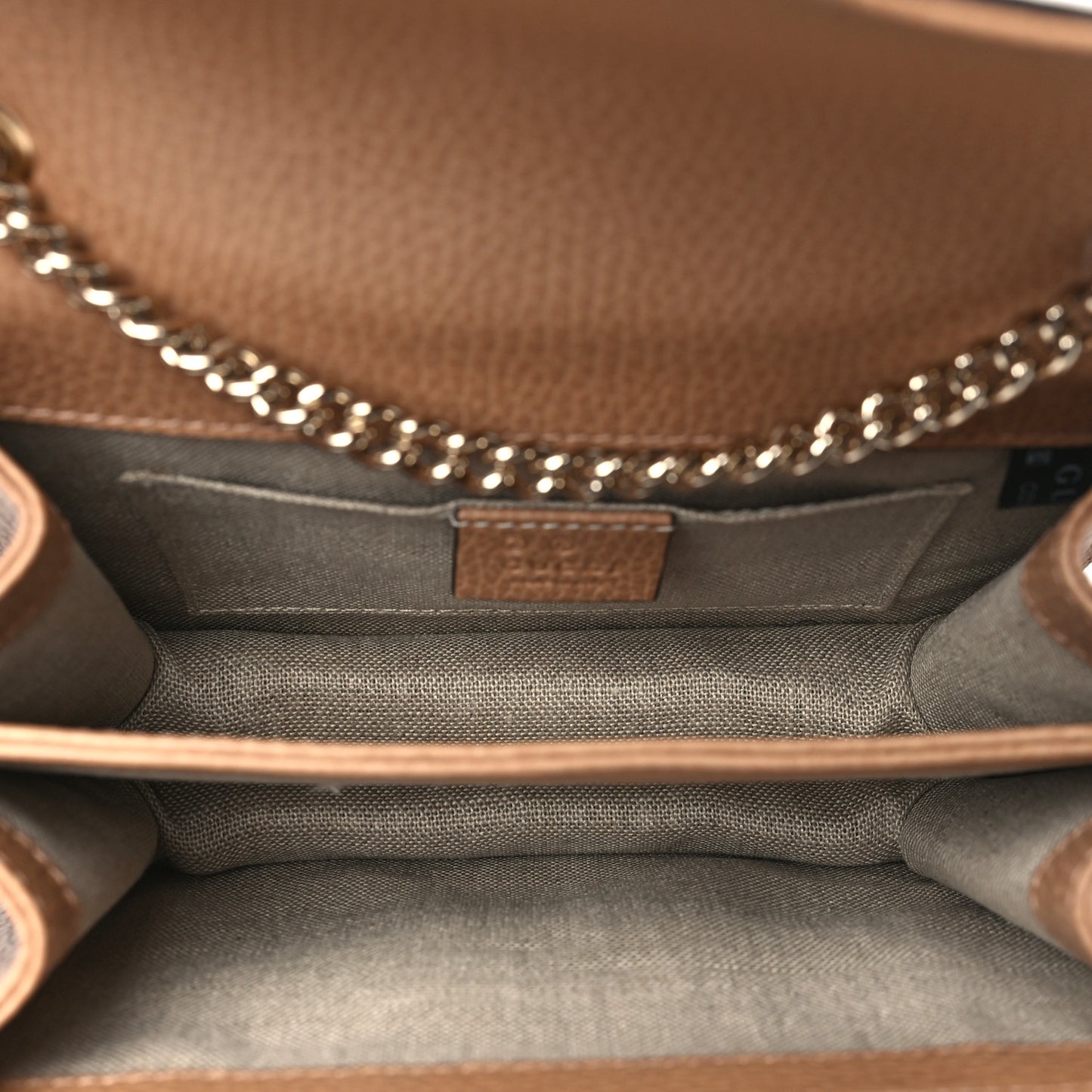 Dollar Calfskin Small Interlocking G Shoulder Bag Camelia