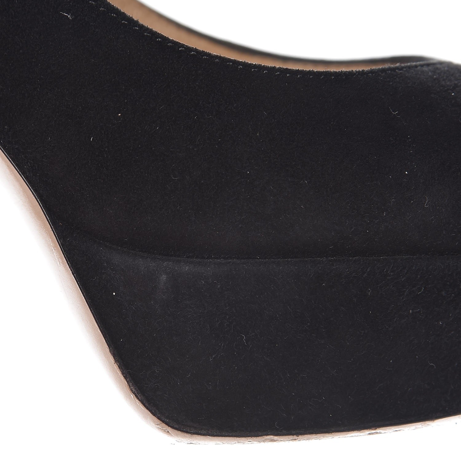 Valentino Garavani Suede Rockstud Cap Toe Platform Pumps 38 Black Gold 11 of 12