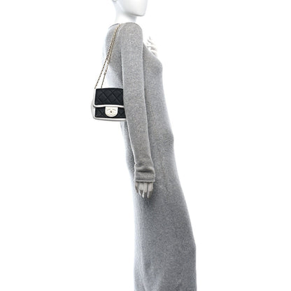 Chanel Lambskin Quilted Graphic Mini Flap Bag Black White 2 of 7