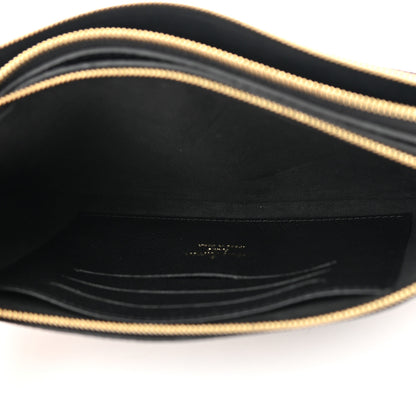 Louis Vuitton Empreinte Monogram Giant Double Zip Pochette Black Cream 6 of 12