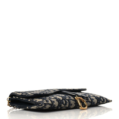Christian Dior Oblique Saddle Chain Long Wallet Blue 5 of 10