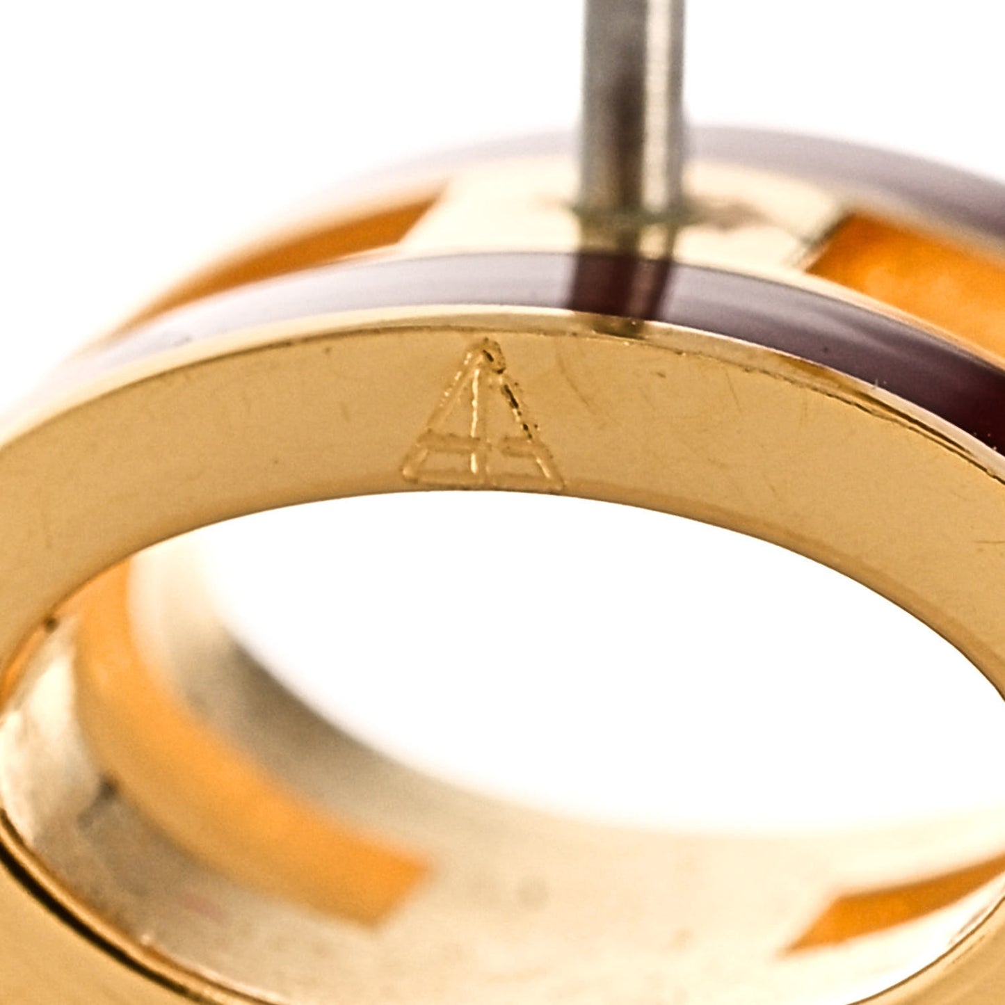 Gold Lacquered Mini Pop H Earrings New Rough H