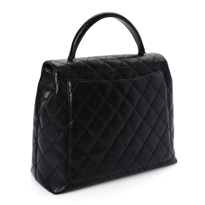 Chanel Caviar Quilted Jumbo Kelly Flap Black 2 of 8