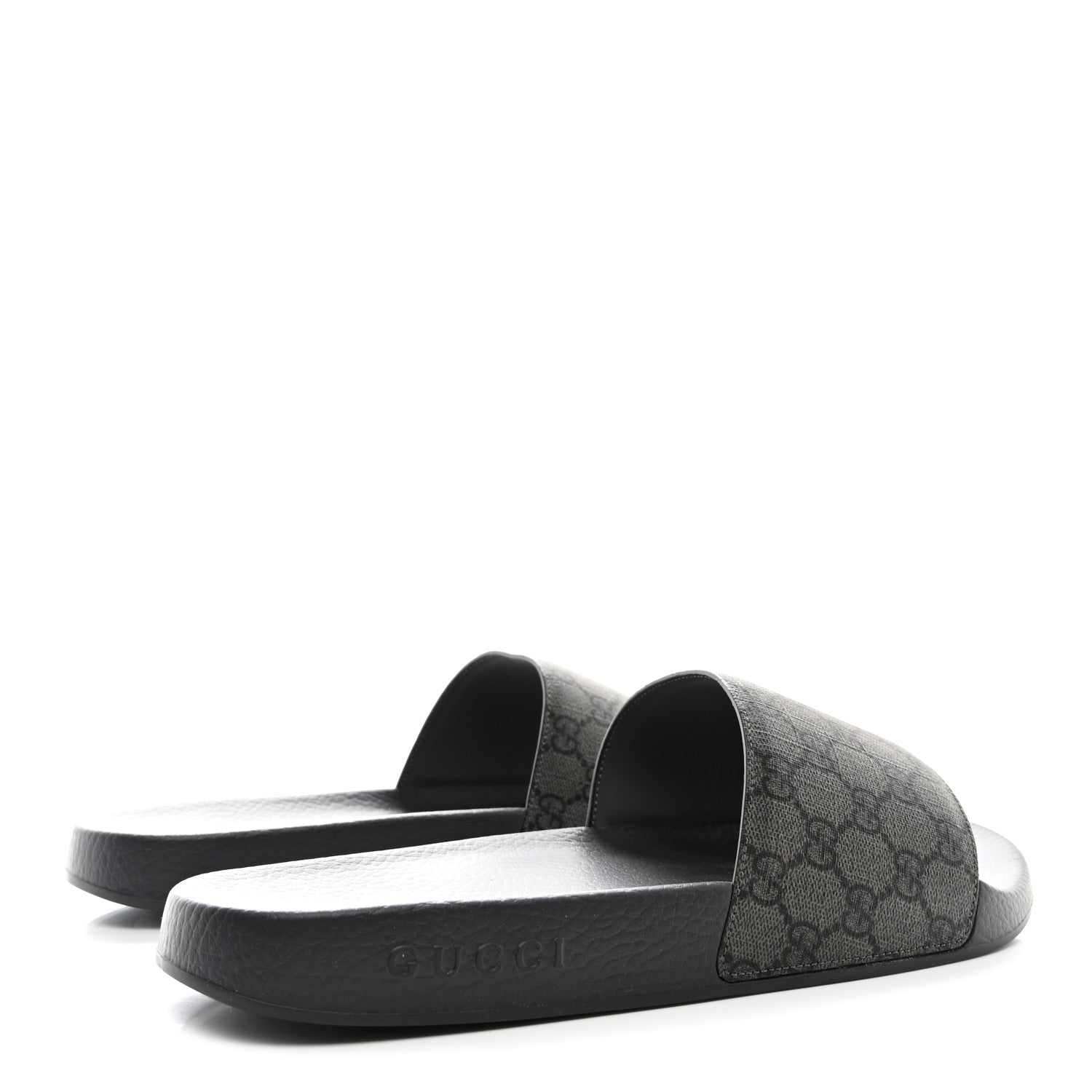 Gucci GG Supreme Monogram Mens Slide Sandals 12 Grey Black 4 of 9