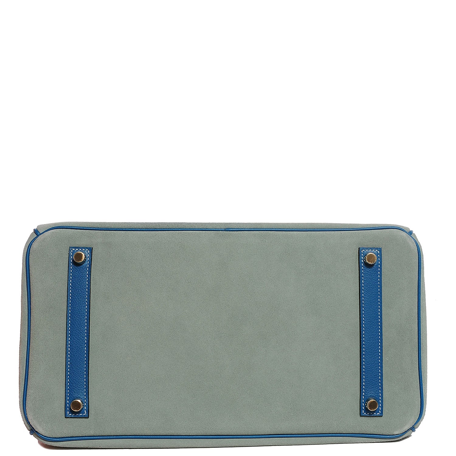 Hermes Veau Doblis Evergrain Grizzly Birkin 35 Bleu de Galice Ciel 5 of 26