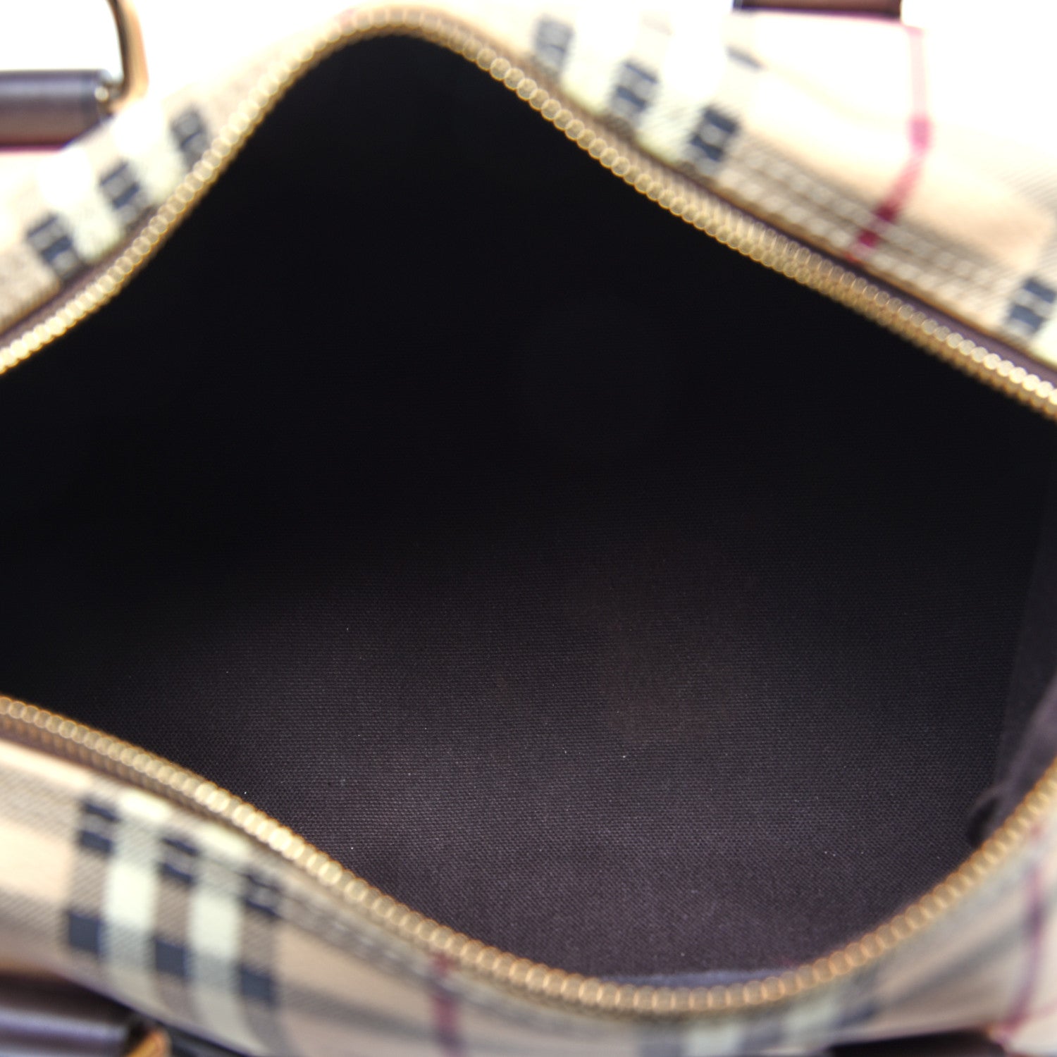 Burberry Haymarket Check Small Chester Bowling Bag Chocolate 4 of 14