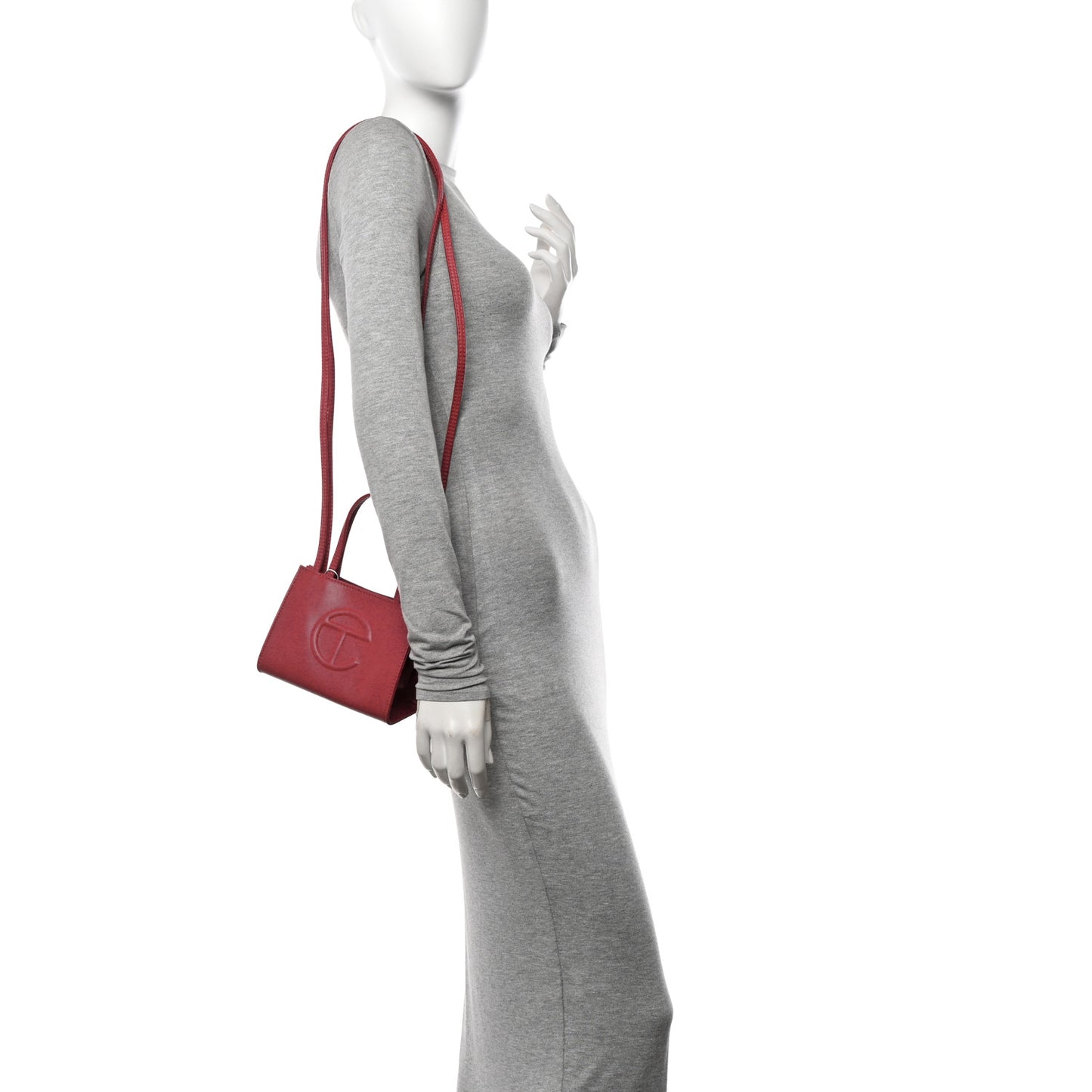 Vegan Leather Small Shopping Bag Oxblood