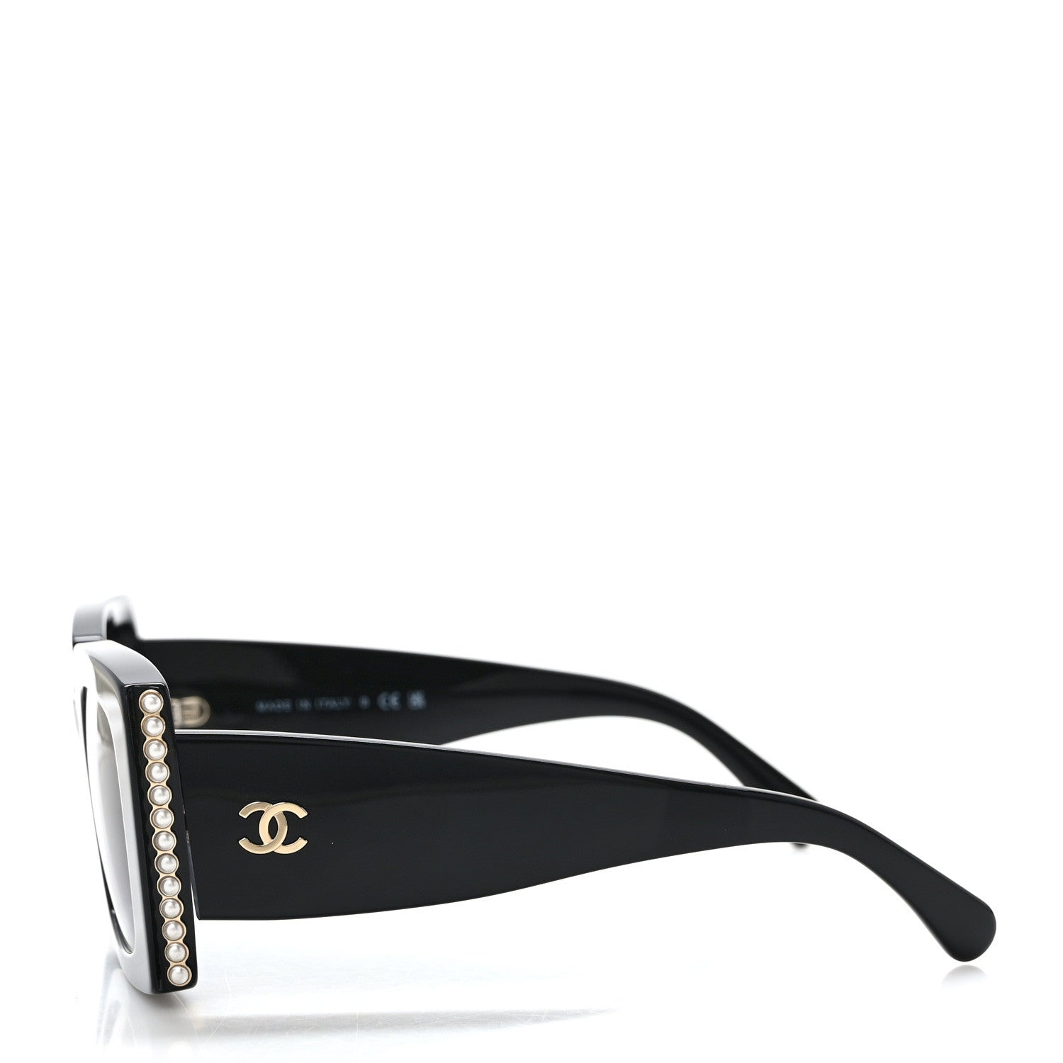 Chanel Acetate Pearl Rectangle Sunglasses 5480-H-A Black 3 of 7