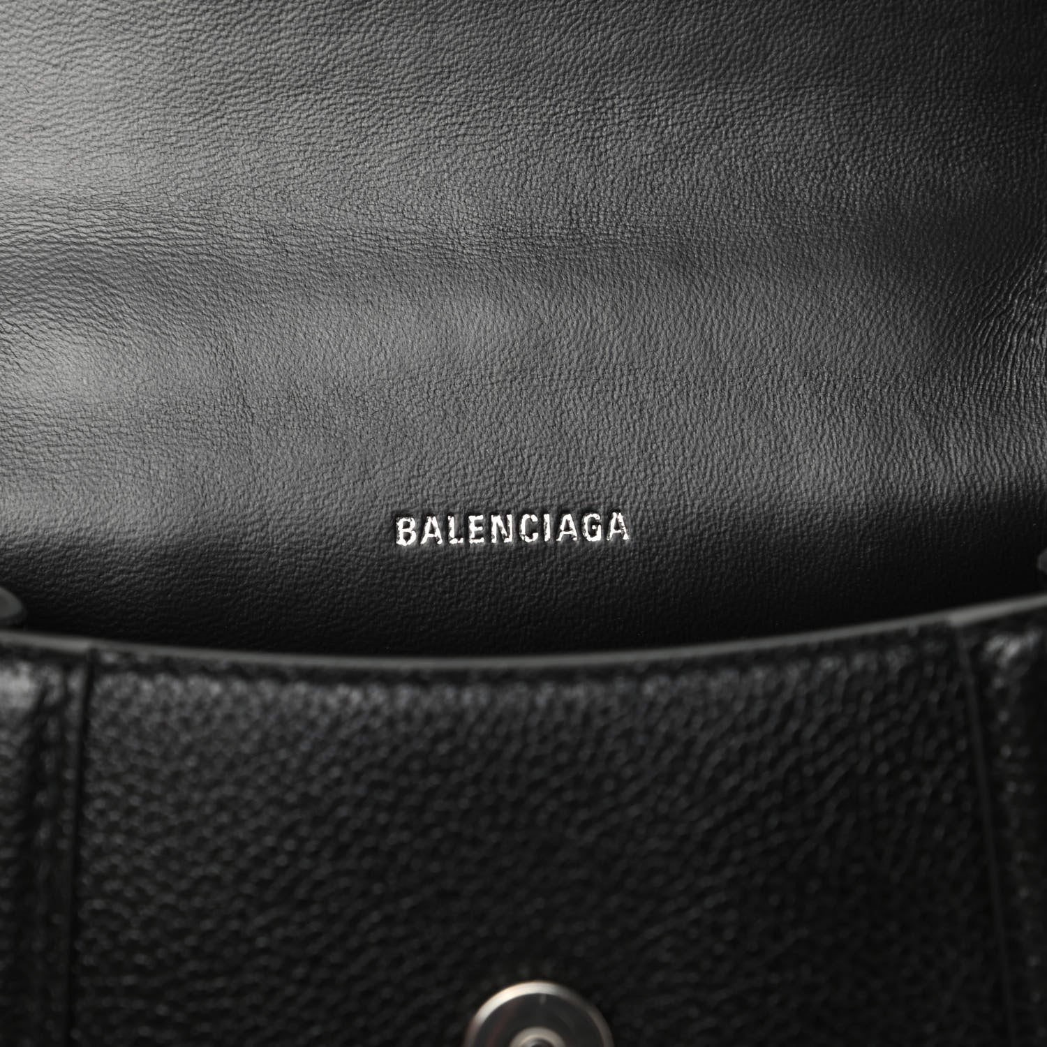 Balenciaga Grained Calfskin Hourglass Top Handle Bag XS Black 6 of 8