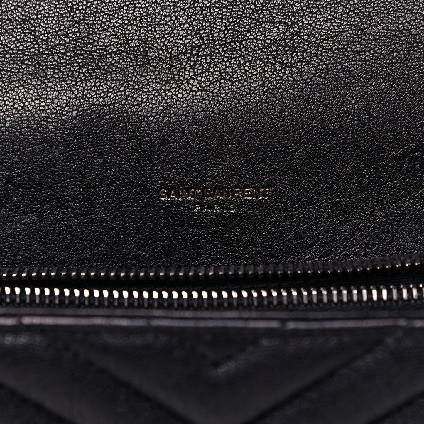 Sheepskin Matelasse Chevron Monogram Medium College Bag Black