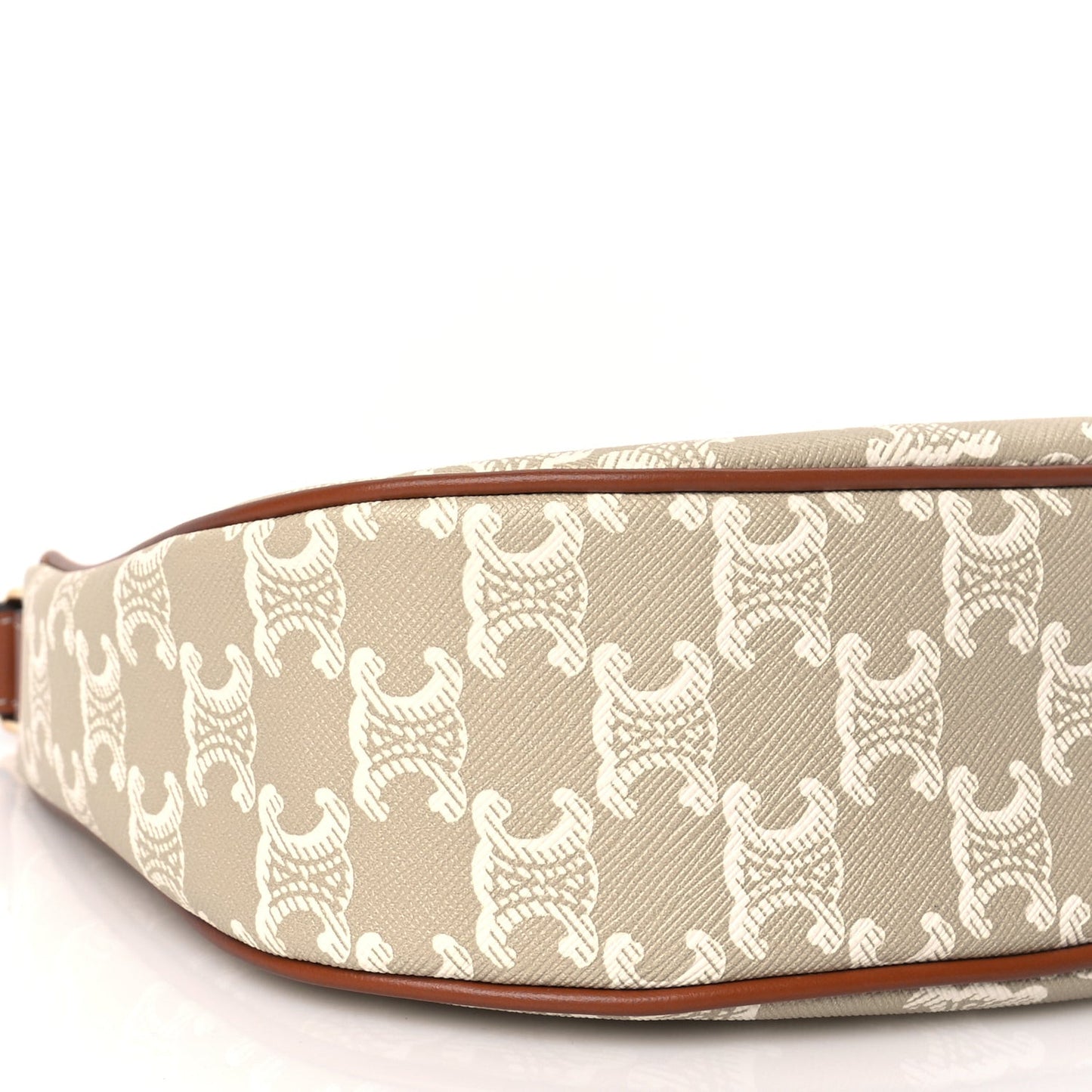 Canvas Calfskin Ava Triomphe Shoulder Bag Grege