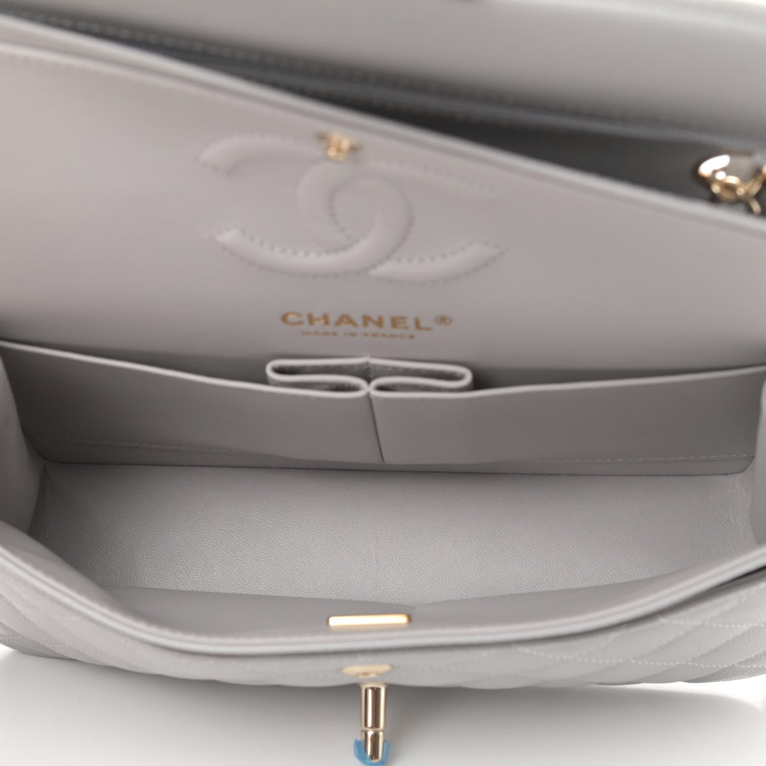 Chanel Caviar Quilted Small Double Flap Grey 4 of 4