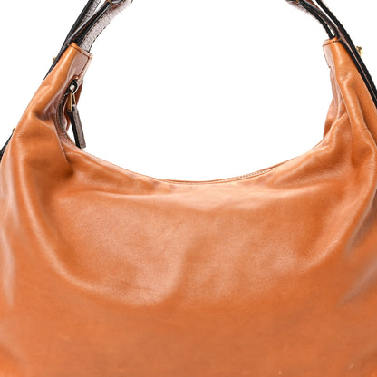 Gucci Calfskin Medium Horsebit Chain Hobo Brown 8 of 12