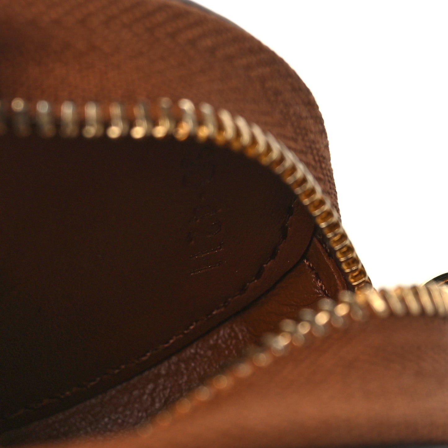 Smooth Lambskin Small Triomphe Oval Coin Purse Tan