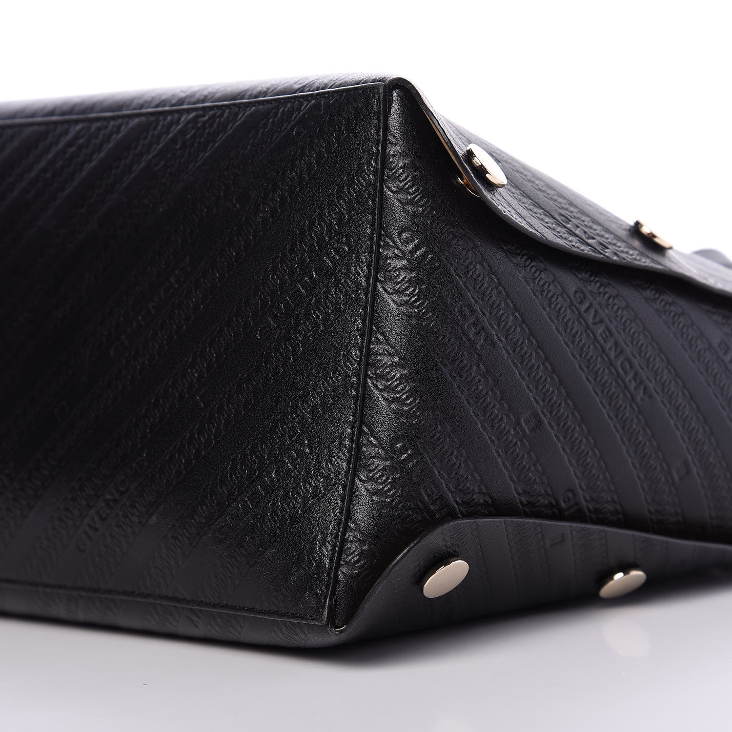 Givenchy Calfskin Chain Embossed Medium Bond Shopper Tote Black 9 of 10