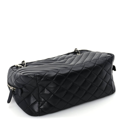 Chanel Lambskin Chevron Quilted Camera Case Black 3 of 9