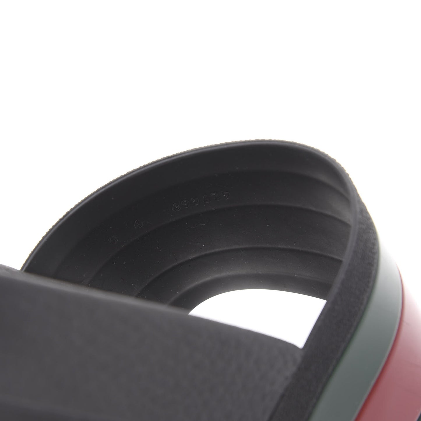 Rubber Web Mens Lug Sole Slide Sandals 9 Black Green Red