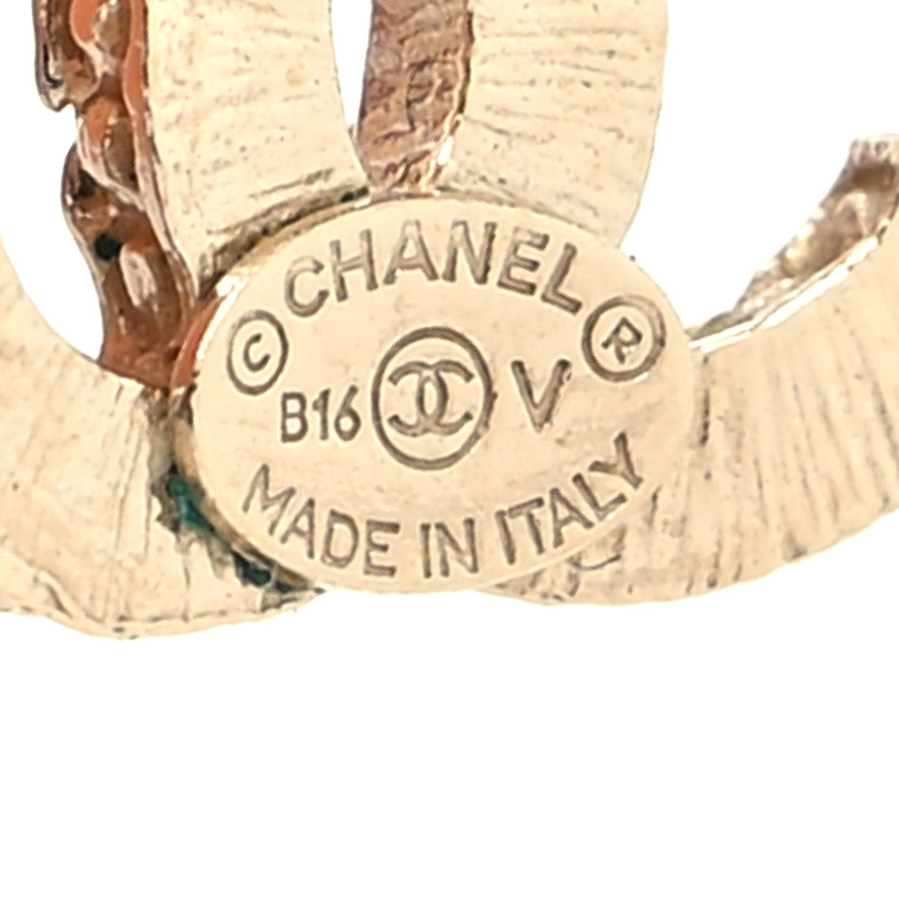 Crystal CC Earrings Gold