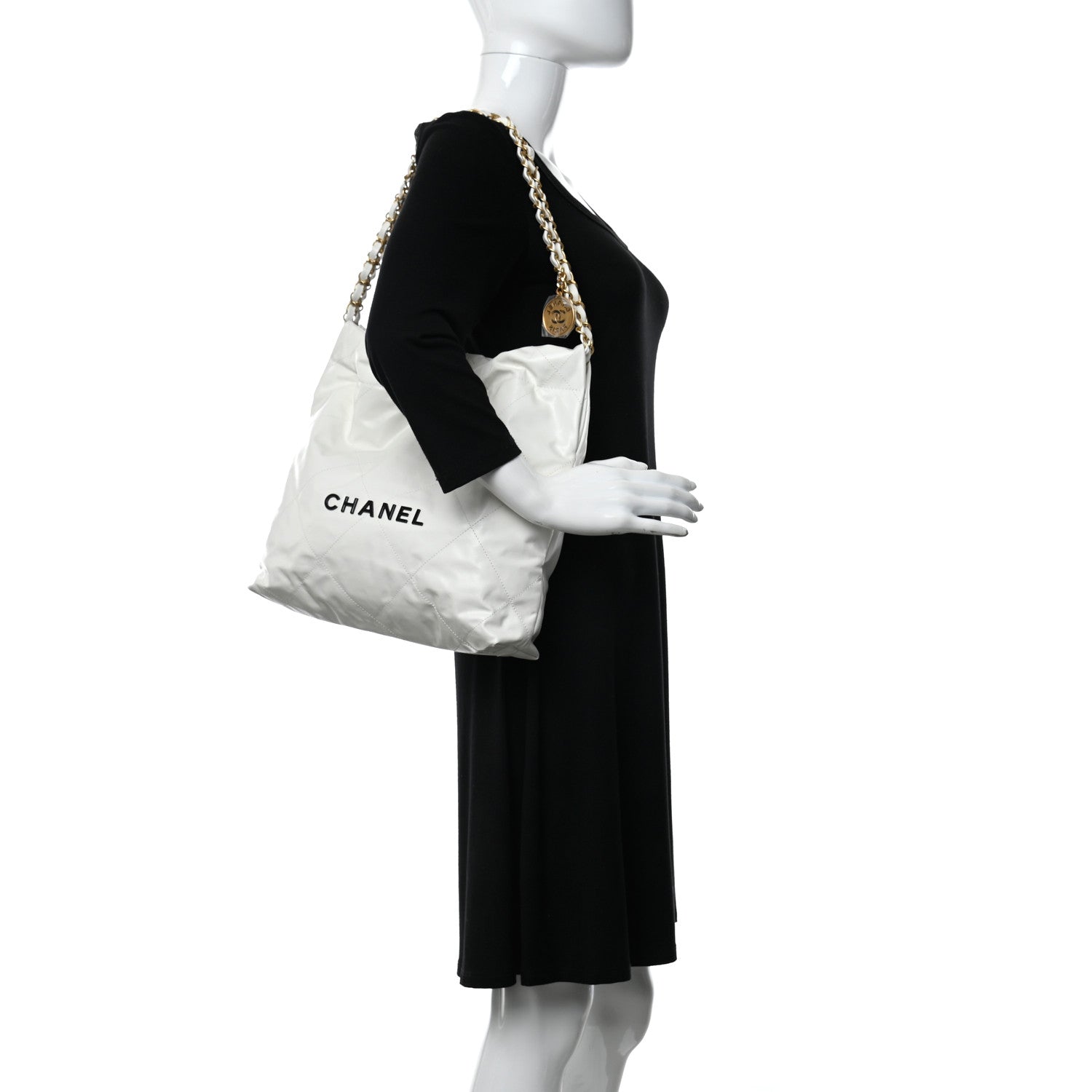 Chanel Calfskin Quilted Small Chanel 22 White 2 of 12