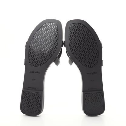 Hermes Rubber Aloha Sandals 37 Black 6 of 11