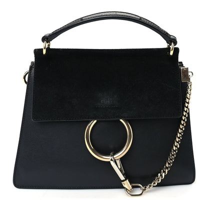 Chloe Suede Calfskin Small Faye Shoulder Bag Black 1 of 8